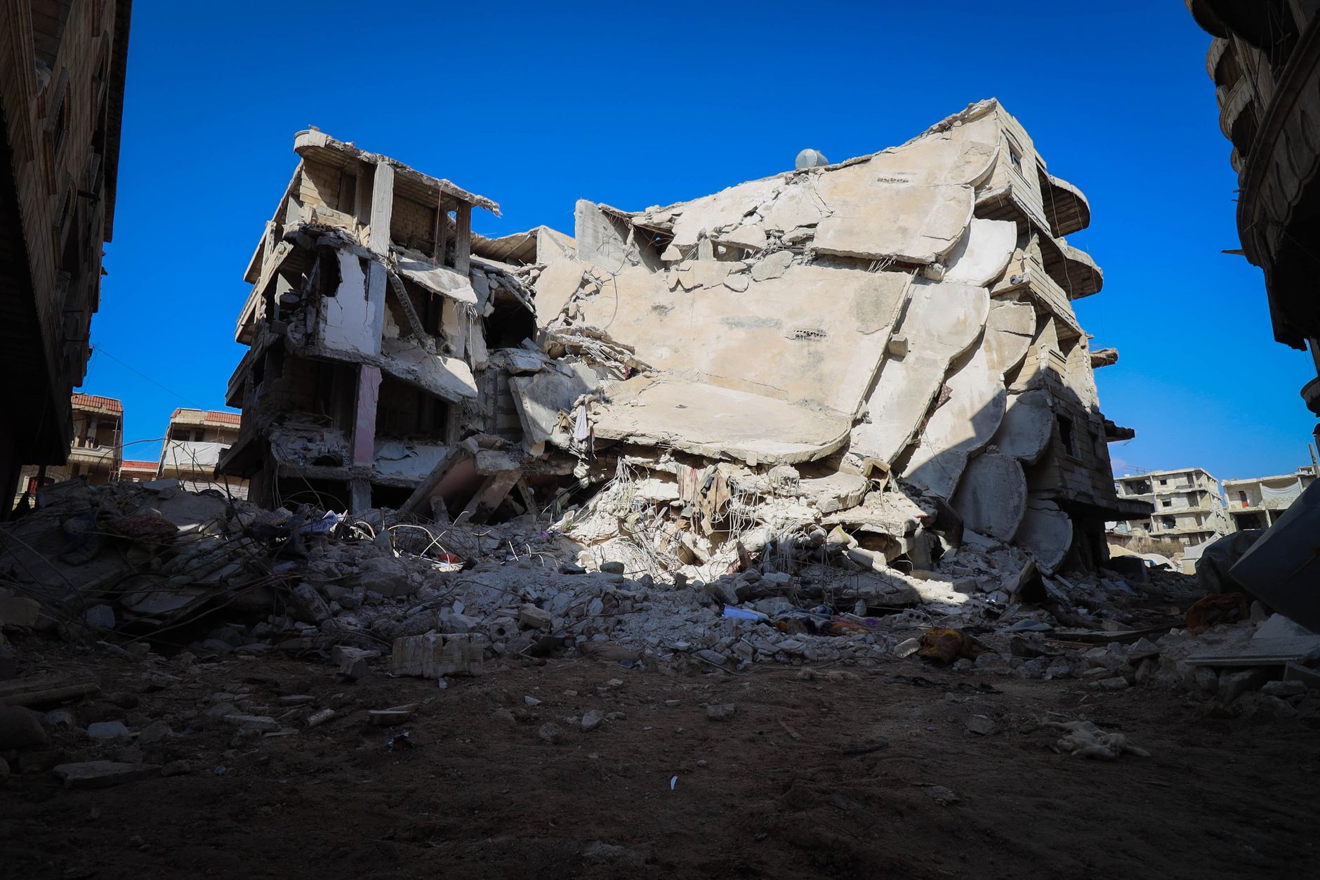 a demolished building in syria